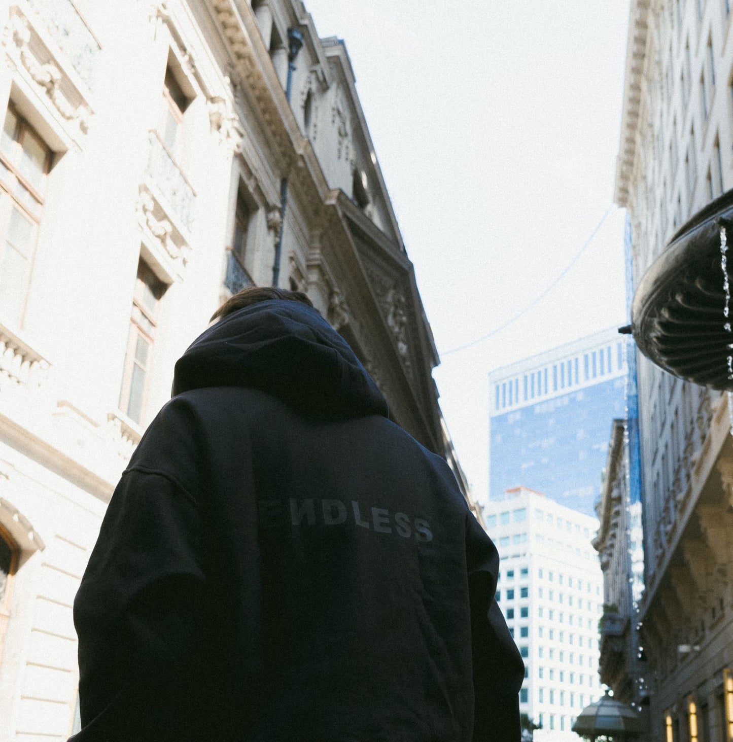 Basic Hoodie "Endless box logo" Full black