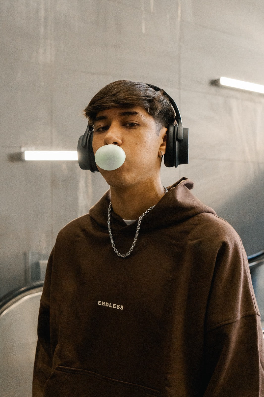 Basic Hoodie "Endless box logo" Café