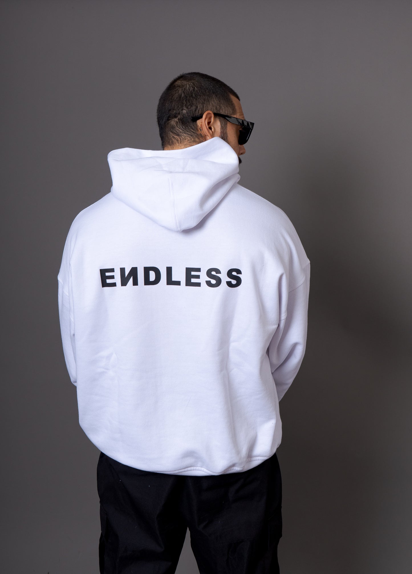Hoodie Blanco "Basic Endless negro"