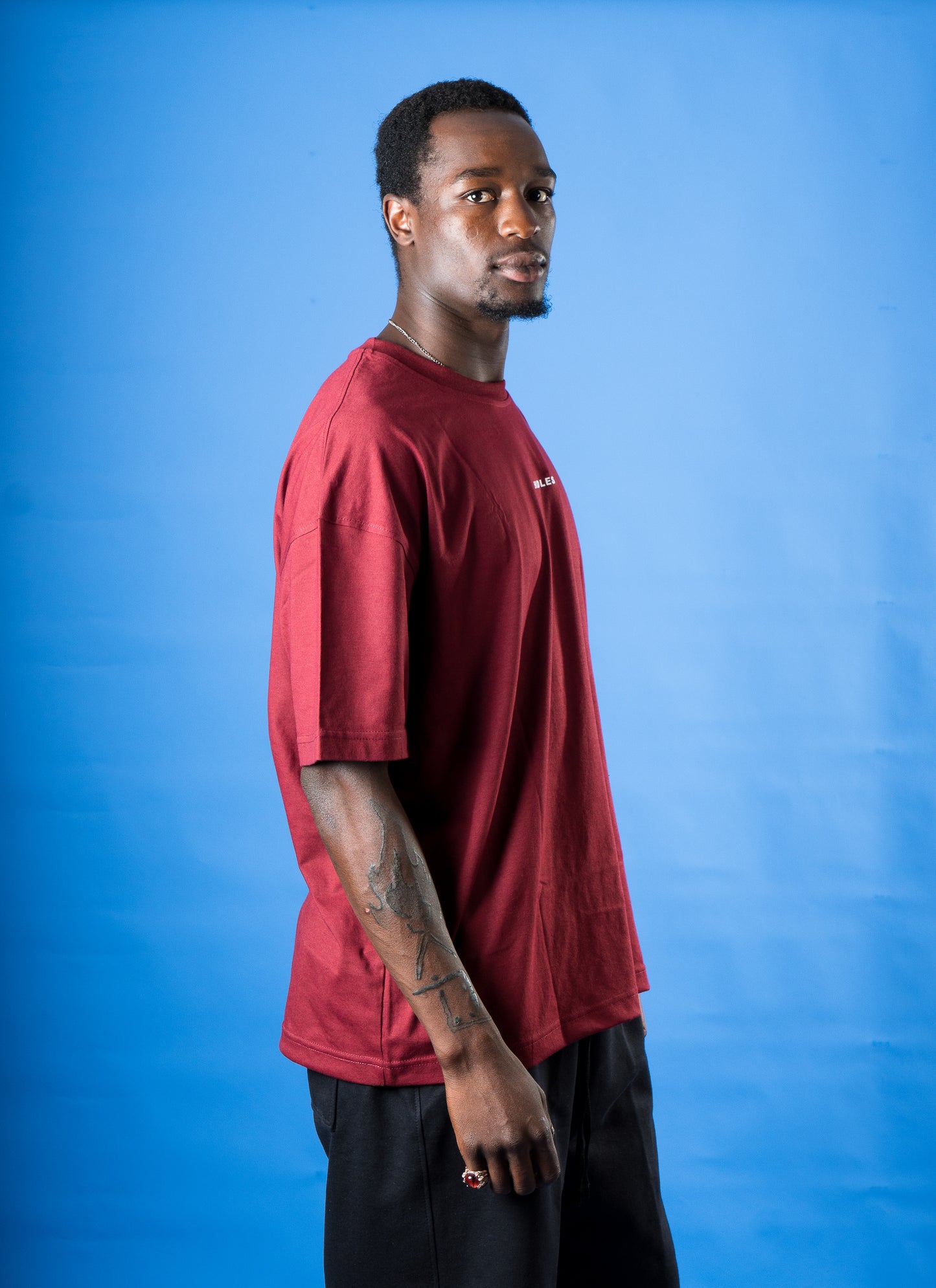 Polera Oversize "Endless Box Logo" Burdeo