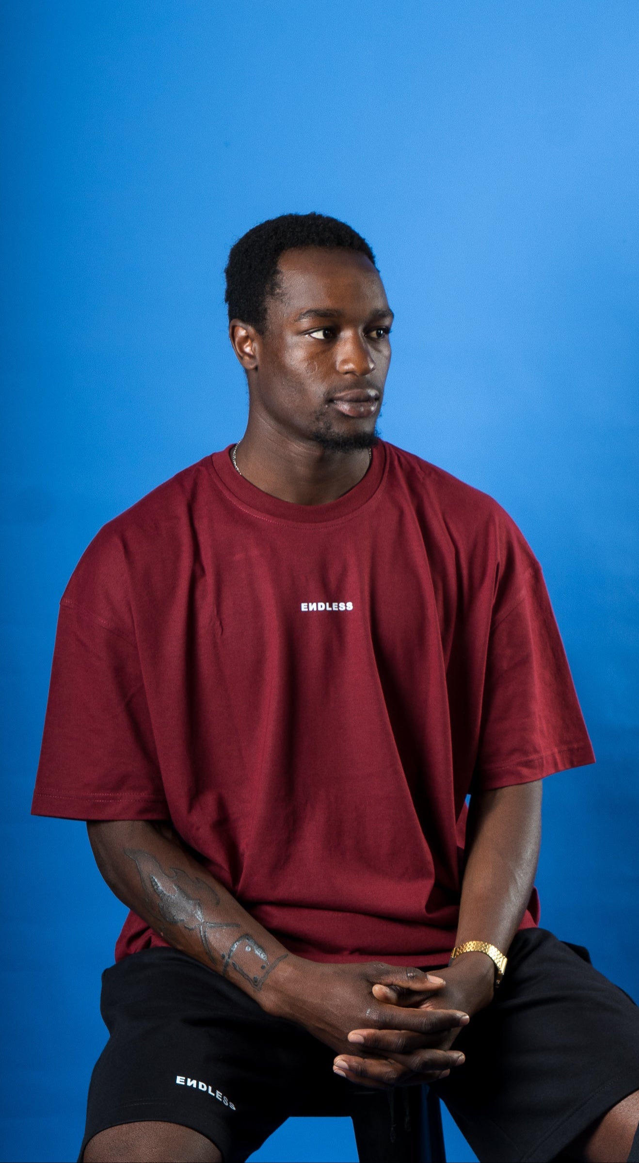 Polera Oversize "Endless Box Logo" Burdeo