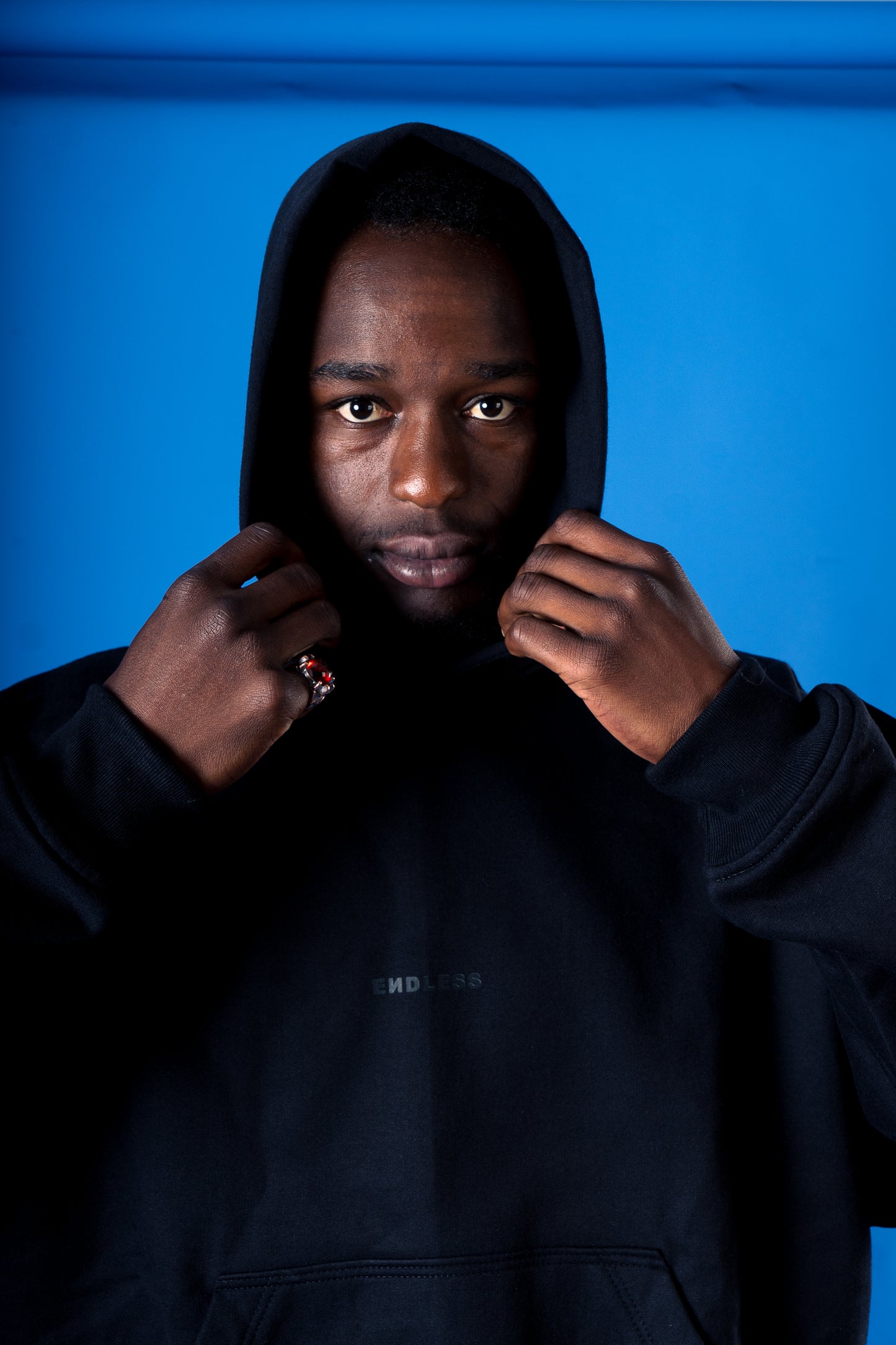 Basic Hoodie "Endless box logo" Full black
