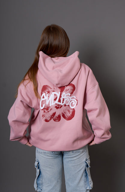 Hoodie Rosado "Red Flowerss"